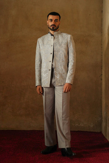 Designer Grey Prince Coat For Men Online